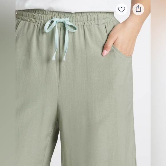 Tribal Gina Wide Leg Linen Pull On Pant - Picture 4 of 6